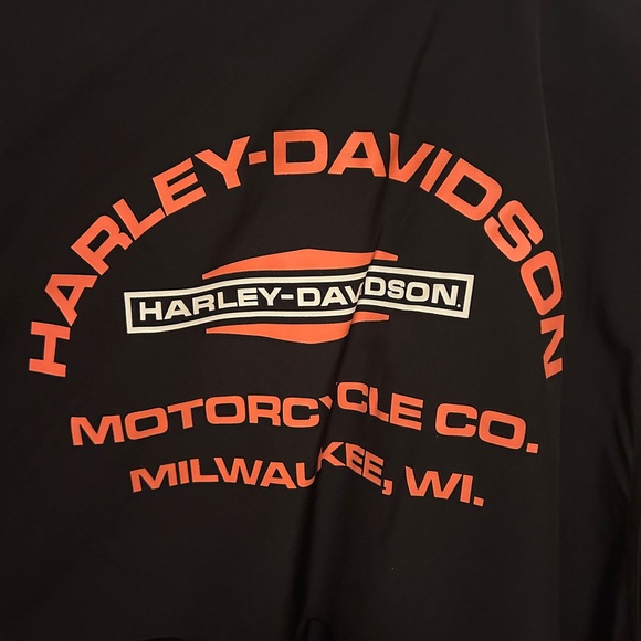 Harley-Davidson Black and Orange Button Down Shirt - Picture 2 of 3